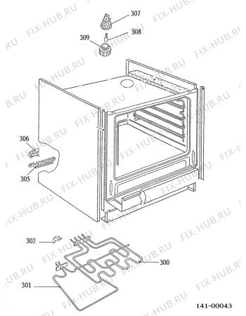 Взрыв-схема плиты (духовки) Electrolux CF6510WS - Схема узла Functional parts